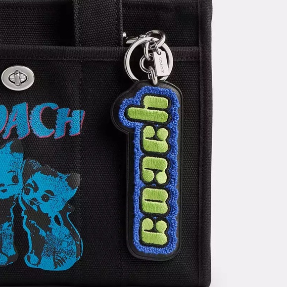 Coach The Lil Nas X Drop Bag Charm in Silver/Yellow Smooth Leather Keychain NWT - Picture 11 of 14